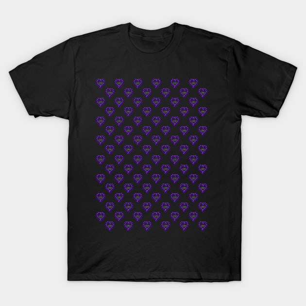 Love Heart in Purple Color Pattern T-Shirt by The Black Panther